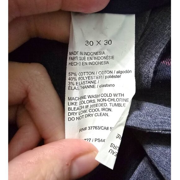 Perry Ellis NWT Windowpane Slim Fit Stretch Pants In Dark Sapphire Sz 30x30 - Picture 11 of 13